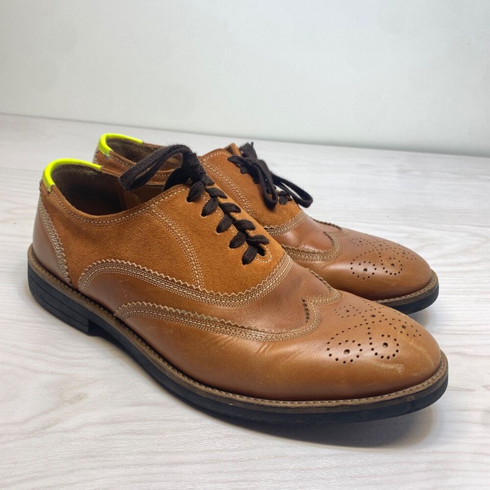Paul Smith Shoes Mens Size 43 Brown Leather Brogue Wingtip Oxford Made Italy